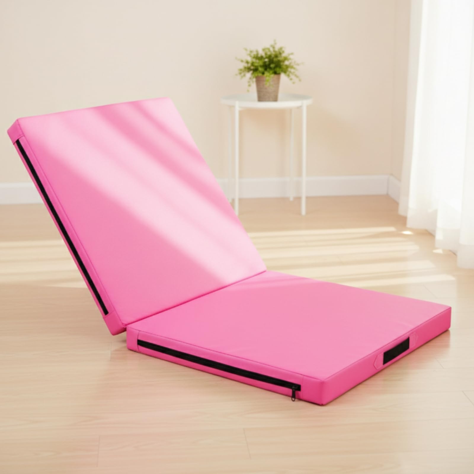 Harilla Tappetino Palestra Tappeto Allenamento Materassino Ginnastica Cuscino Spugna con Centro in Schiuma Spessa Pieghevole Portatile Maniglie Integrate, 红色, 100 50 5