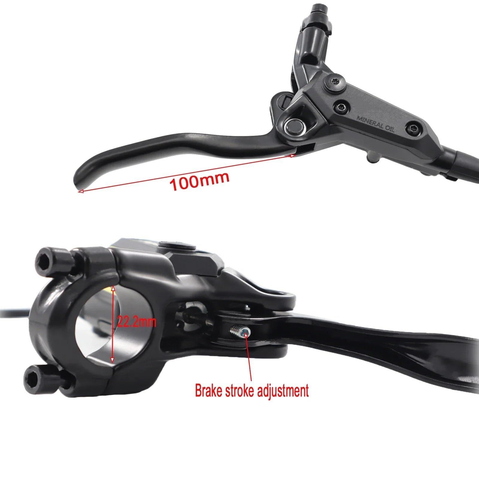 Juego de Frenos de Disco hidráulico para Bicicleta, 2 pistones, Bicicleta, Scooter, MTB, Tubo de Aceite Delantero y Trasero de 950mm y 1650mm