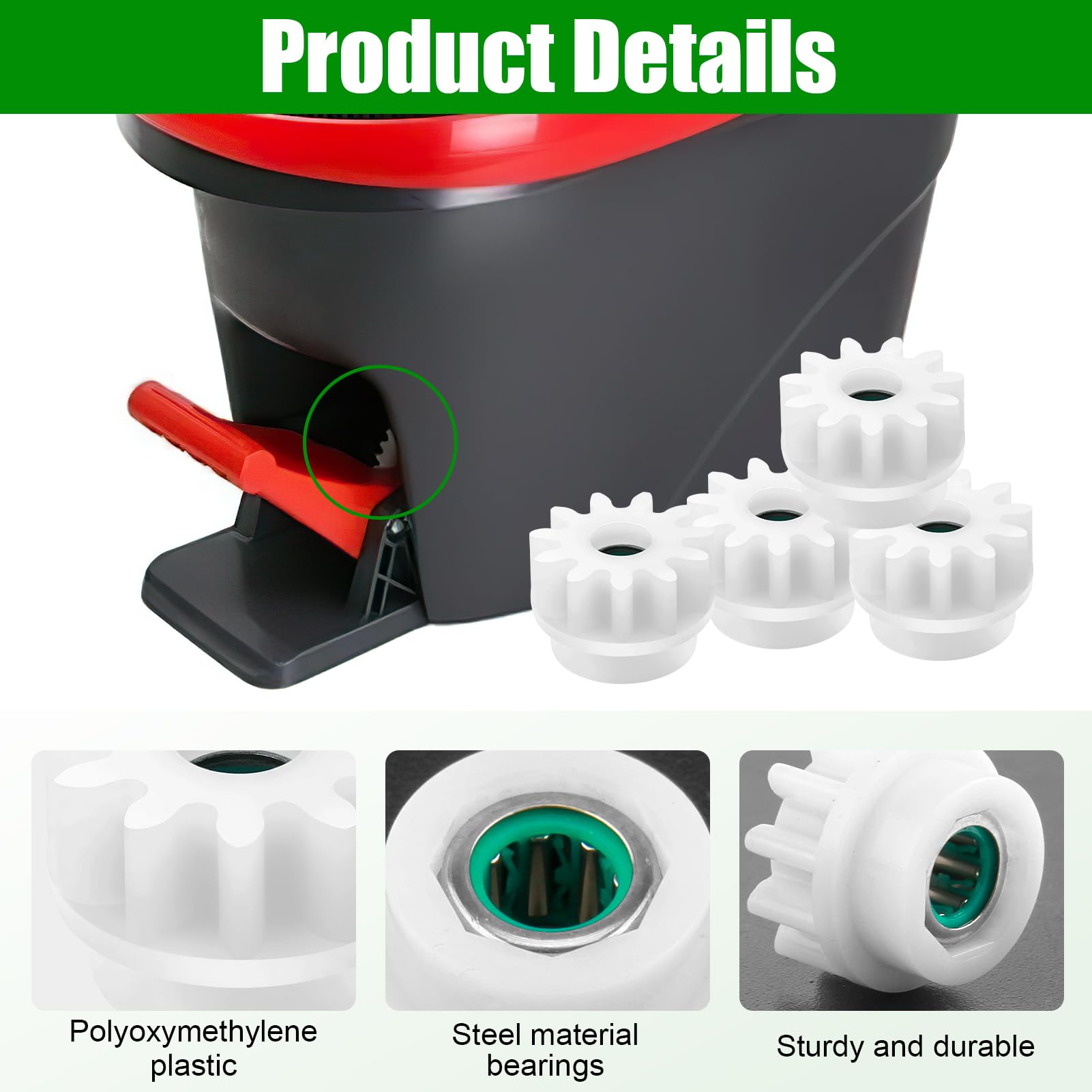 4 Pezzi Ricambio Per Mocio Rotante - Cuscinetto Frizione Per Secchi Vileda E O-Cedar