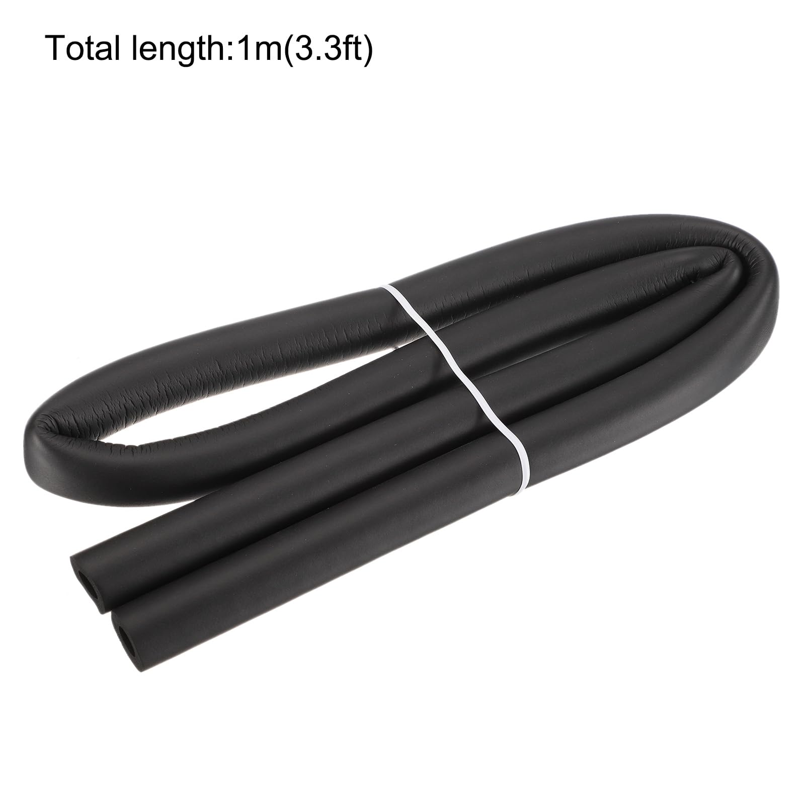 sourcing map Tubo de espuma para soporte de agarre de mango, 16 mm de diámetro interior, 26 mm de diámetro exterior, 1 m de longitud, color negro