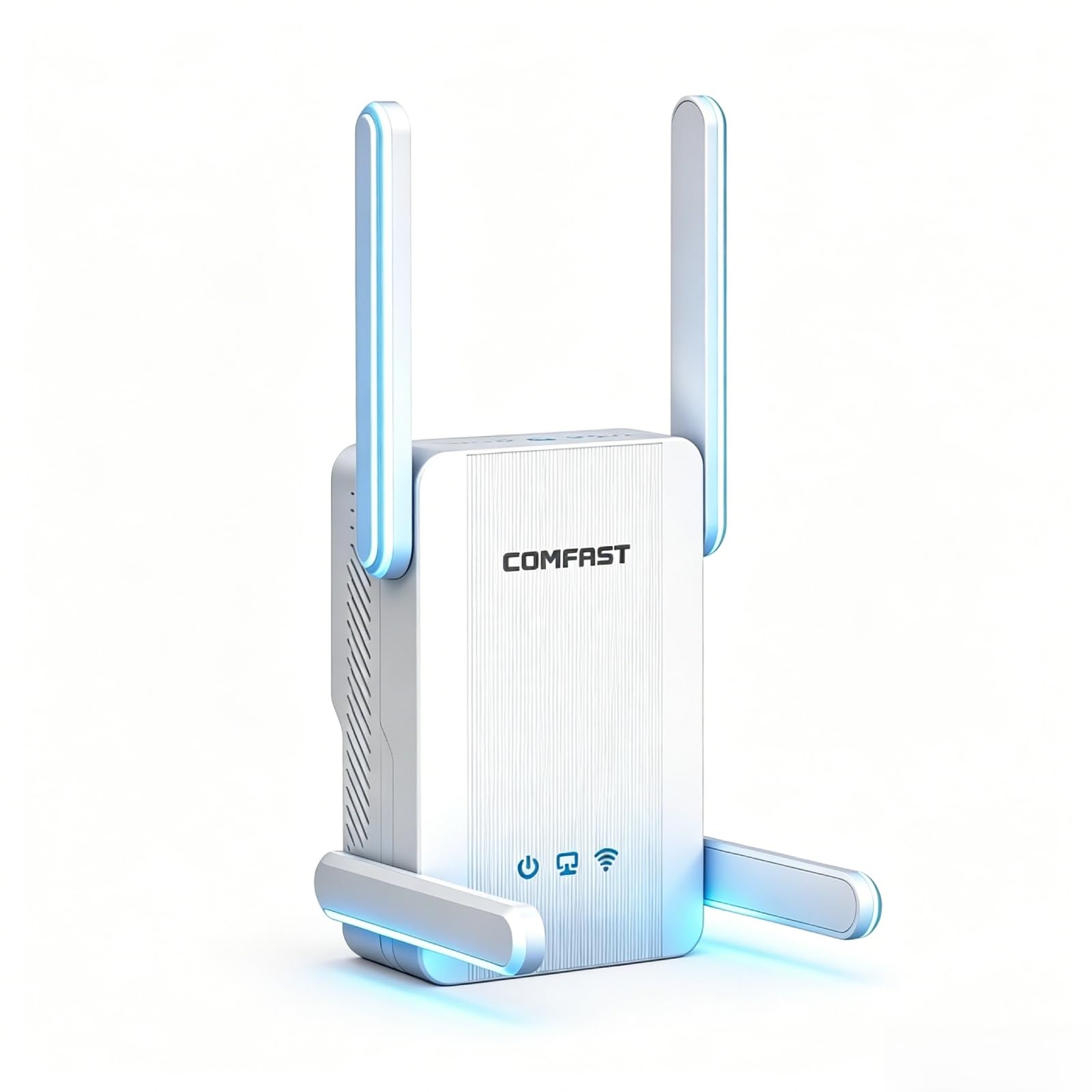 COMFAST AX2700 Répéteur WiFi Puissant, Repeteur WiFi 6 Double Bande avec Port Gigabit, 4 Antennes Haut Gain, Couverture 360°, WPA3, Amplificateur WiFi Compatible avec Toutes Les Box Internet