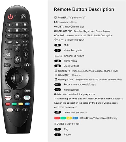 Miniatura 5 de Control remoto universal LG Voice Magic AKB75855501, repuesto para modelos LG Smart TV AN-MR20GA AN-MR19BA AN-MR18BA AN-MR650A 2021 2020 2019 2018