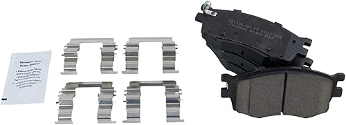 Miniatura 7 de TRQ Kit de tambores de rotor y zapatas de freno de rendimiento de almohadilla de cerámica delantera y trasera compatible con Kia