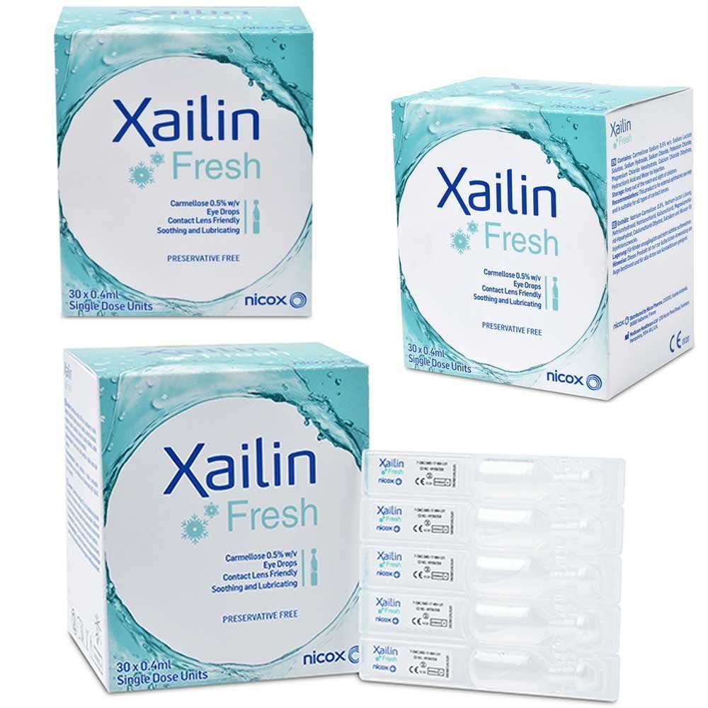 Xailin - Collirio rinfrescante per occhi secchi, confezione tripla