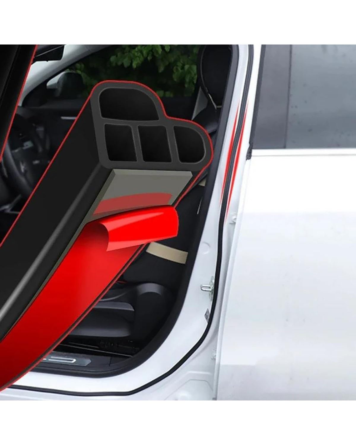 Guarnizione In Gomma EPDM Per Auto - Striscia Sigillante Adesiva Tipo L 25mt - Isolamento Antirumore, Antipolvere E Antivento