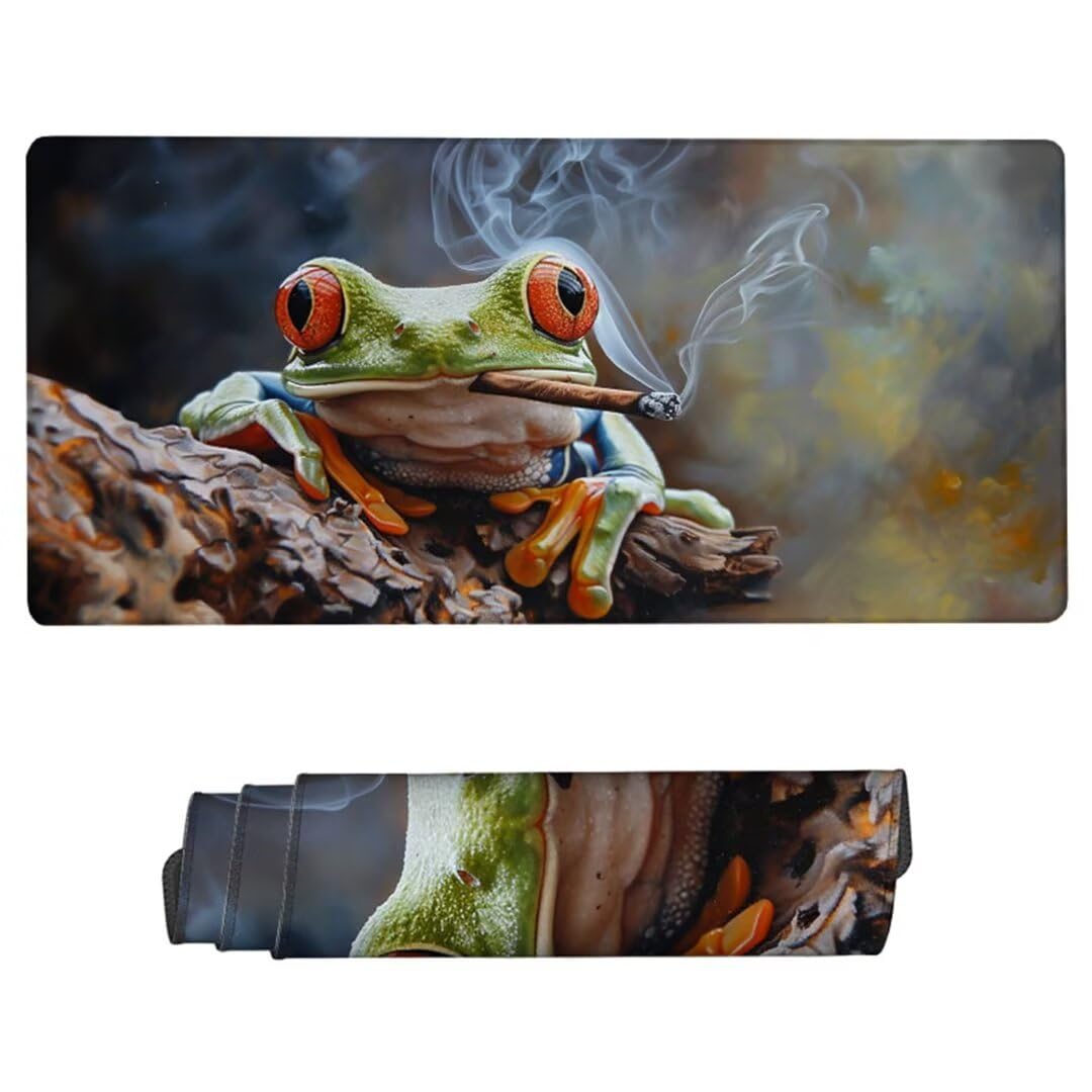 Podkładka pod mysz XXL 1200 x 600 x 3 mm, zielona podkładka pod mysz, żaba antypoślizgowa wodoodporna podkładka pod mysz dla graczy, podkładka pod mysz z przeszytymi krawędziami, akcesoria biurowe ZH