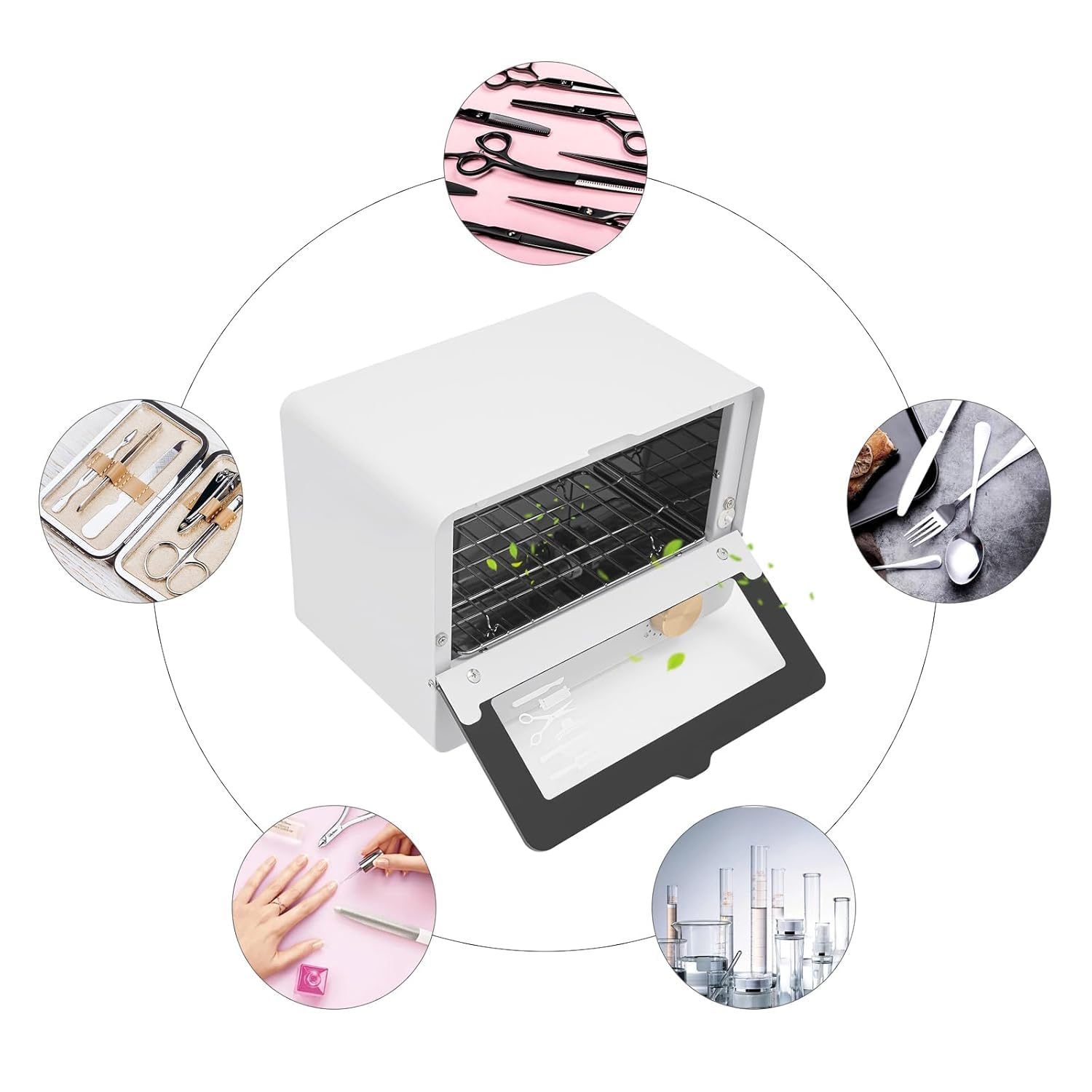 Sterilizzatore UV ad alta efficienza, sterilizzatore ad aria calda, timer 0-60 minuti, 6 l, multifunzione, per unghie, studio, parrucchiere, famiglia