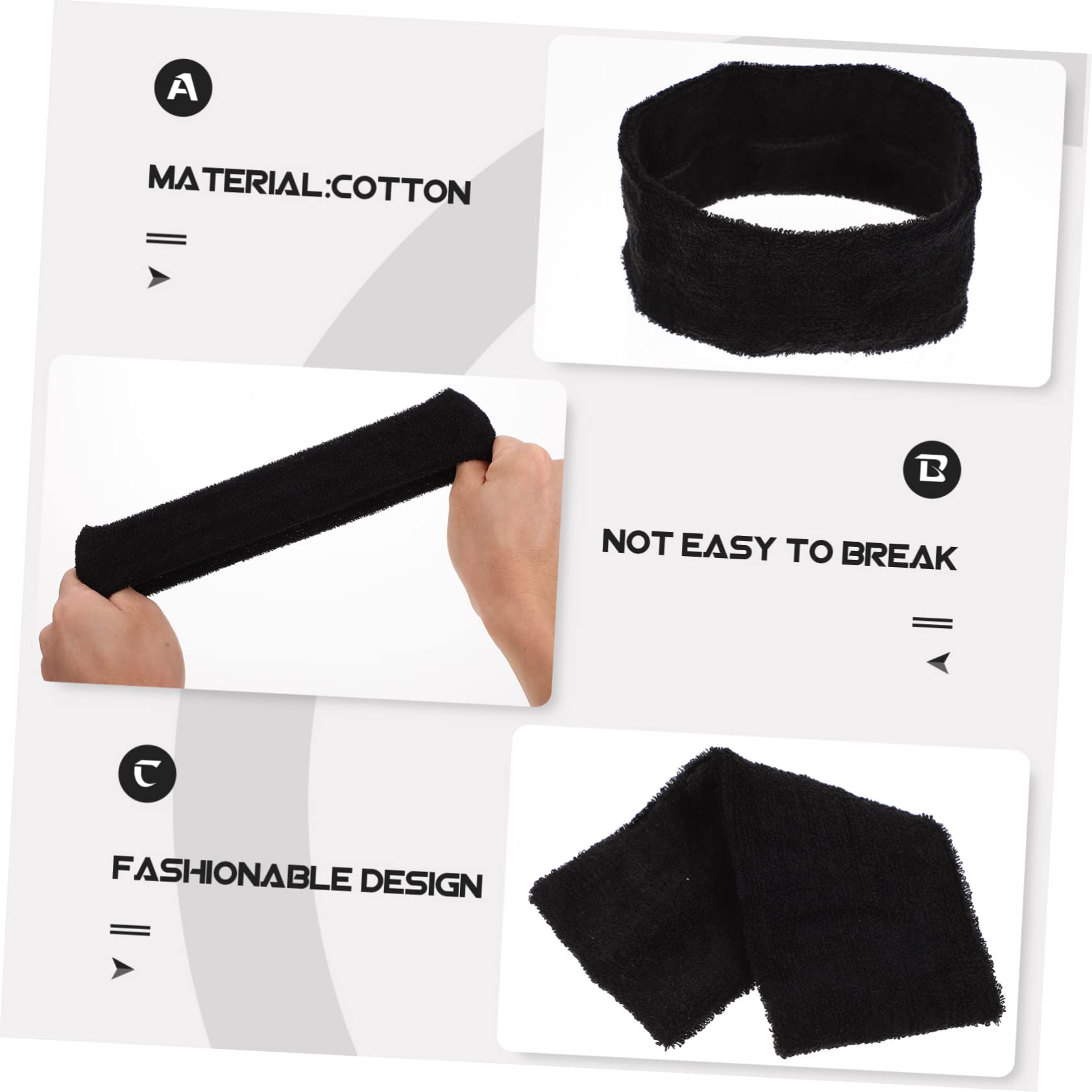BESPORTBLE 20pezzi Fasce Sportive Elastici Assorbenti Per Sudore Fasce Per Comode e Traspiranti Accessori Per Fitness e Yoga Per Sport All Aperto e Attività Fisica