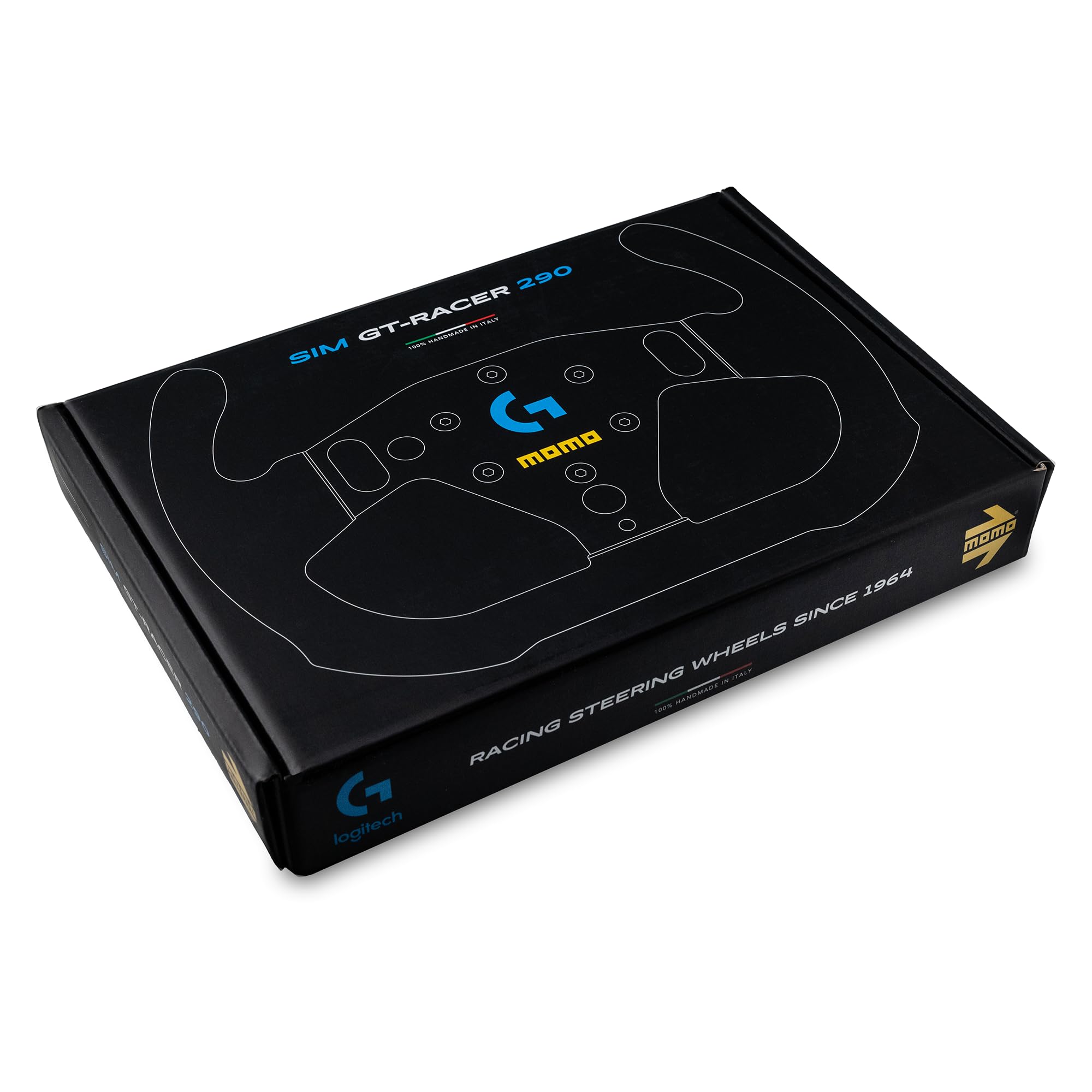 MOMO Motorsport Pro SIM Racing Wheel – Poignée en microfibre de qualité supérieure, compatible avec le hub Logitech G RS, accessoire de simulateur de course pour Xbox Series X/S PS4 PS5 PC, qualité