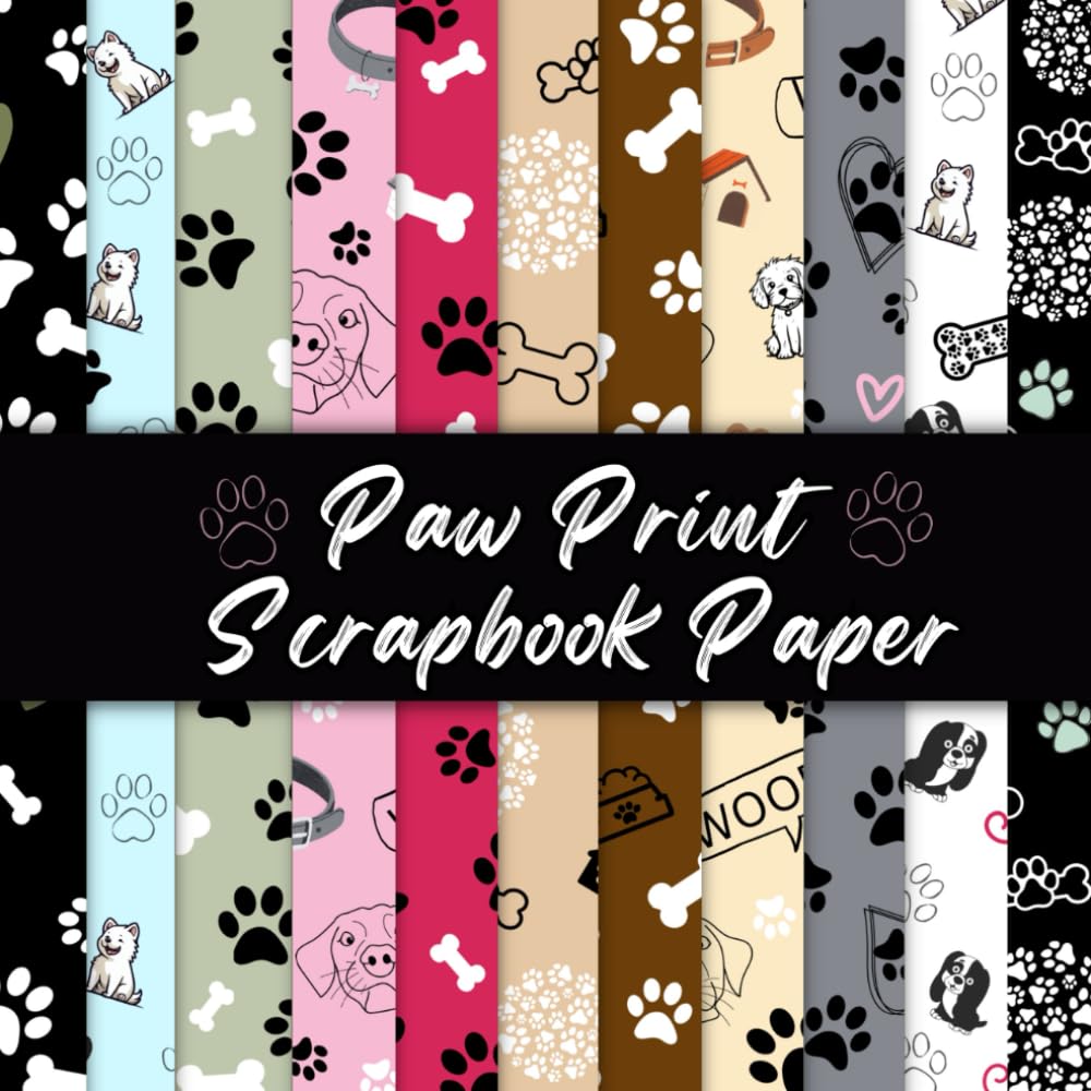 paw-print-scrapbook-paper-22-double-sided-sheets-44-pages-total-puppy-dog-themed-craft-paper-pad-supplies-perfect-for-origami-decoupage-and-more-vee-luna-amazon-com-books