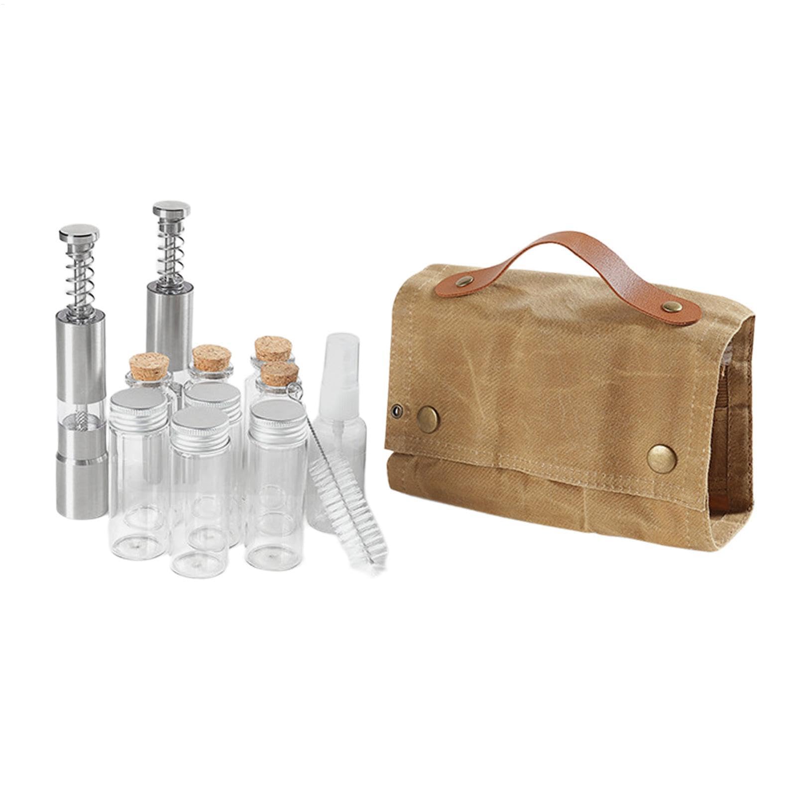 Kit per spezie da viaggio, organizer compatto per condimenti