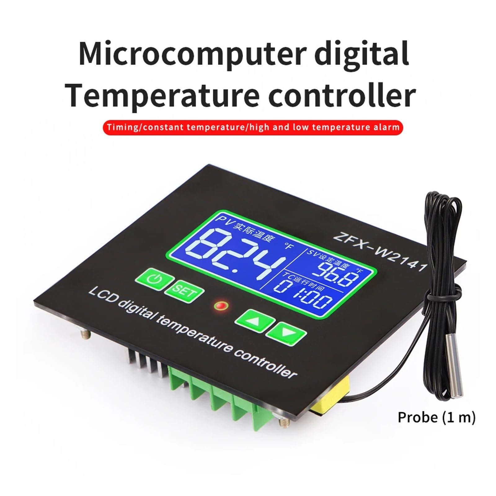 Termostato controlador de temperatura con microcomputadora digital LCD con temporizador, temperatura constante alta y