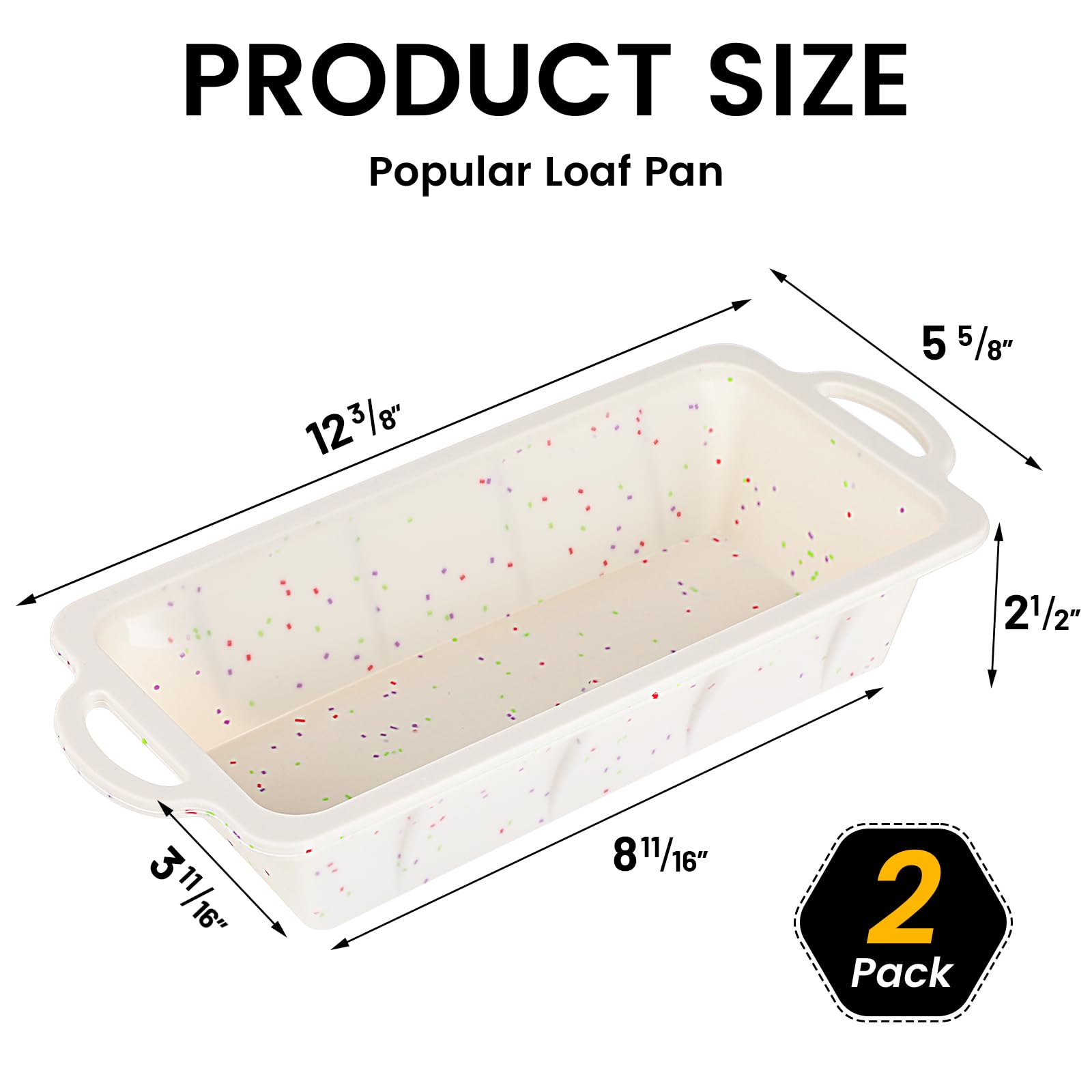 Vinino Molde de silicona para pan con marco reforzado de metal, 9.5 x 5 pulgadas, molde de silicona antiadherente para hornear, paquete de 2 moldes de silicona duraderos para horno y lavavajillas,