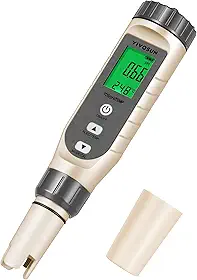 VIVOSUN Medidor digital de pH 3 em 1 com ATC, ± 0,1 pH de precisão de qualidade de água, faixa de medição de pH 0-14,0 para hidroponia, bebida doméstica, piscina e aquário
