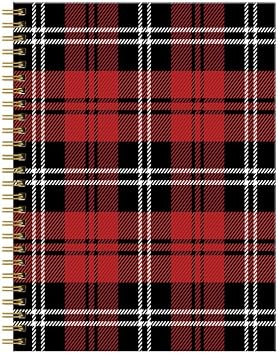 Spiral Journal Notebook for Women,A5 College Ruled Notebooks 6"x 8.4", 120 Pages 60 Sheets Lined Journal with Premium Thick Paper,Perfect for School Office HomeBeautiful Plaid
