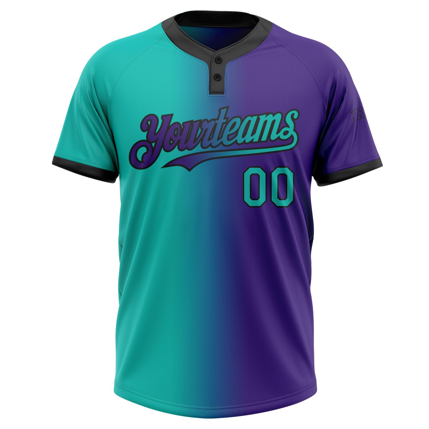 Custom Kids Baseball Jerseys Personalized Name Number Baseball Shirts Boys V-Neck Button Up Summer Softball Sports Tee Blue 4T