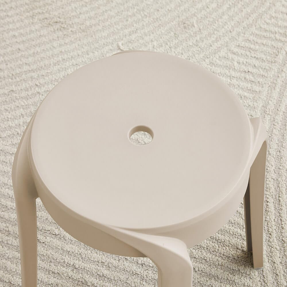 Home Deluxe Hocker NIVO – Stapelbar, Beige (2er Set) | Platzsparende Sitzhocker für Küche, Wohnzimmer & Garten