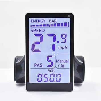 Ebike Display M5, UART No. 2 Protocol, 24V/36V/48V/60V Aluminum Alloy Frame Electric Bike LCD Display, E-Bike Screen to Enrich Cycling Journey
