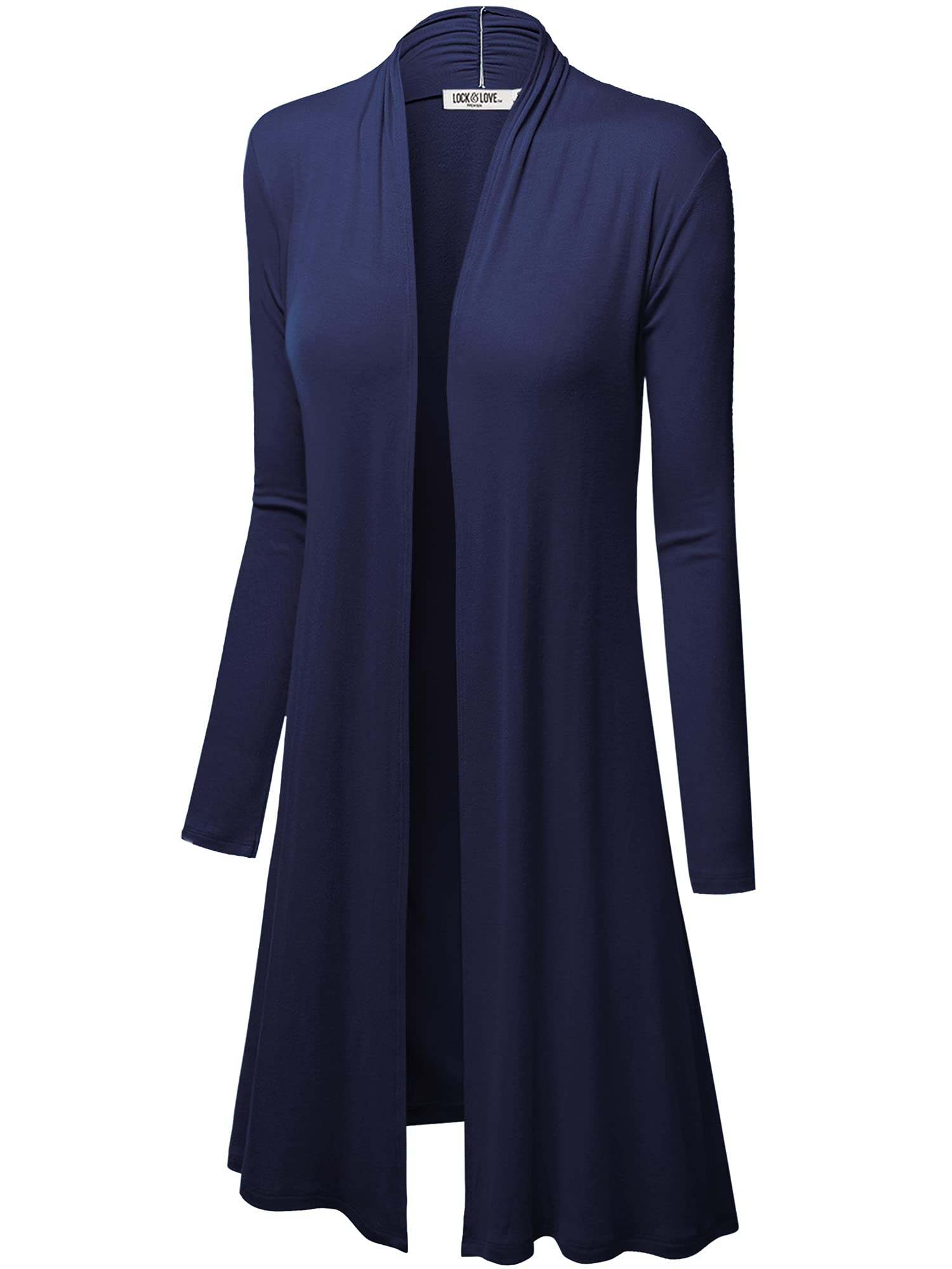 Lock and Love Women's Long Cardigan – Fall Casual Draped Open Front Lightweight Duster with Long Sleeves