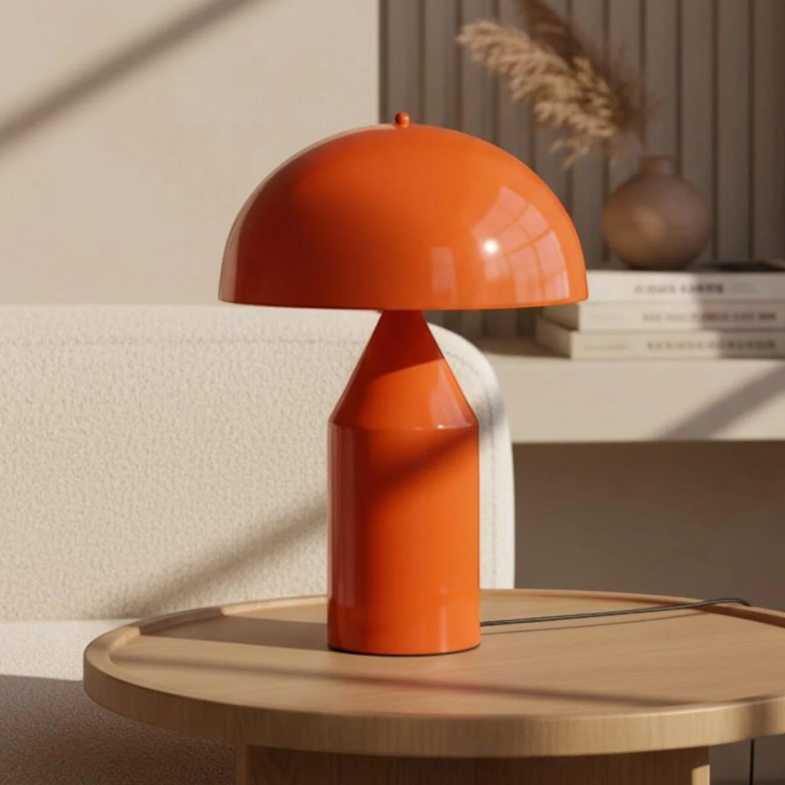bamyum Lipeo Lampada a Fungo con Cavo, color Arancio E27, Moderna, in Metallo. Lampada da Comodino Decorazione per la Casa, per Camera da Letto