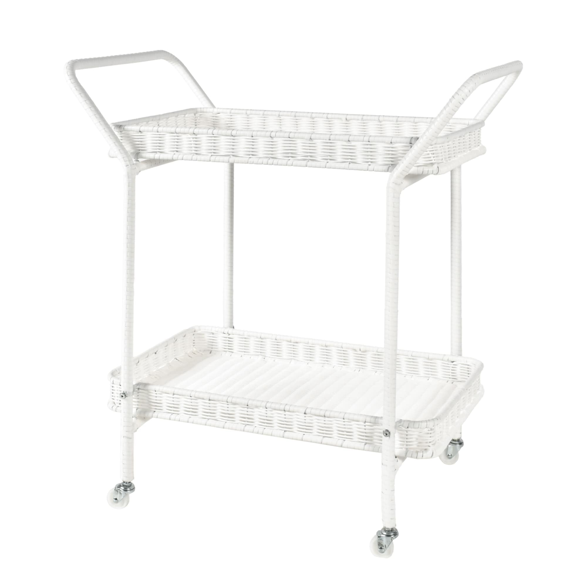 Outdoor Resin Wicker Serving Cart by Jeco