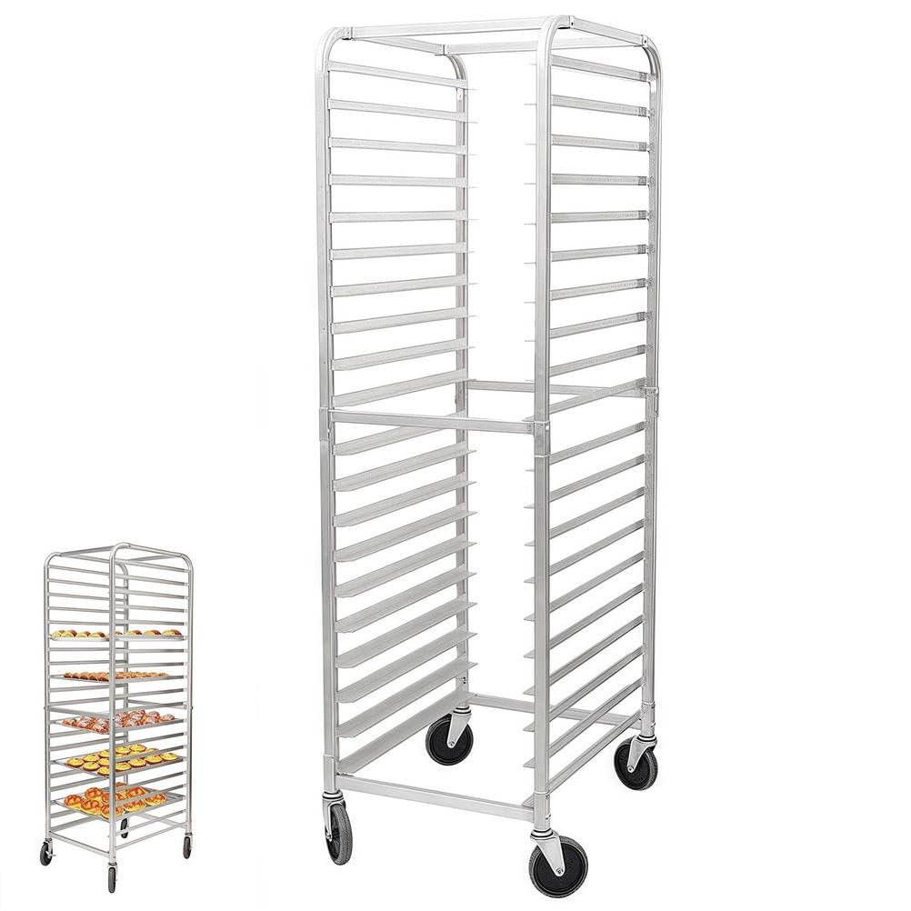 10/20-poziomowy stojak na patelnię do bułek, aluminiowy stojak do piekarnika z 4 kółkami, stojak na blachy do domu, komercyjnego, kuchni, przechowywania, chłodzenia, chleba, ciasta, pizzy
