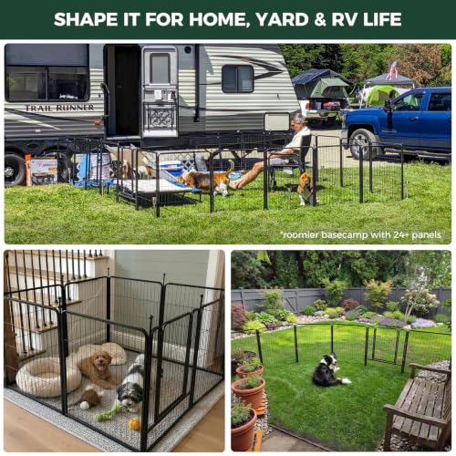 Image of FXW Rollick Dog Playpen, Indoor, Yard & RV Camping, 32 inch H, 8 Panels