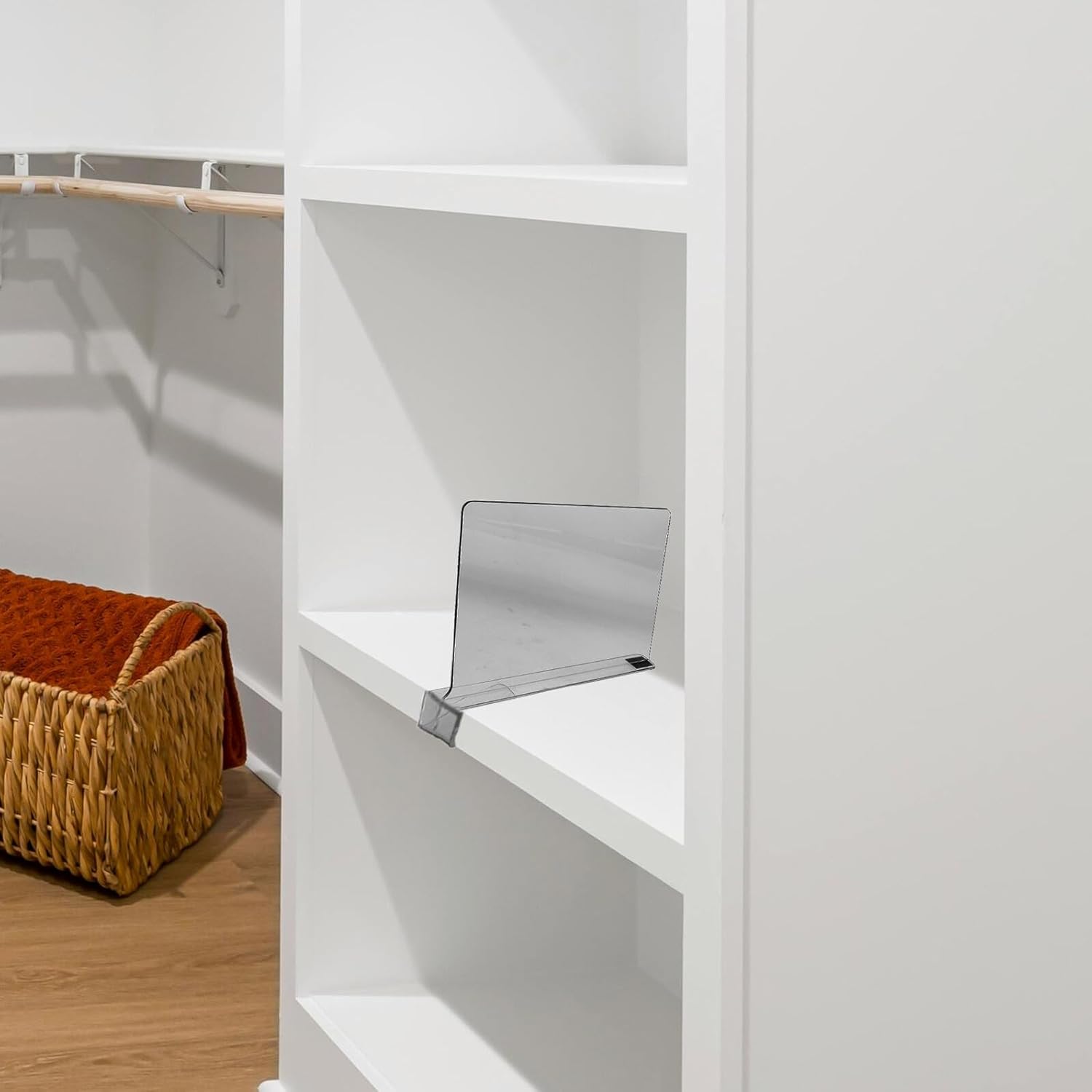 Acrylic Closet Divider Panels for Wardrobe Storage Organizer, Pet Shelf Separators for Clothes and Handbag Protection, 6pcs Partition Panels for Closet and Cabinet Organization