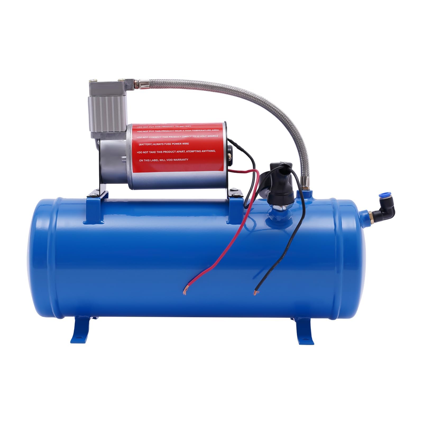 Compressore d'Aria Portatile per Auto 12V, Serbatoio 6L Blu, Motore in Rame 150PSI, Gonfiaggio Rapido Pneumatici per Emergenza Stradale
