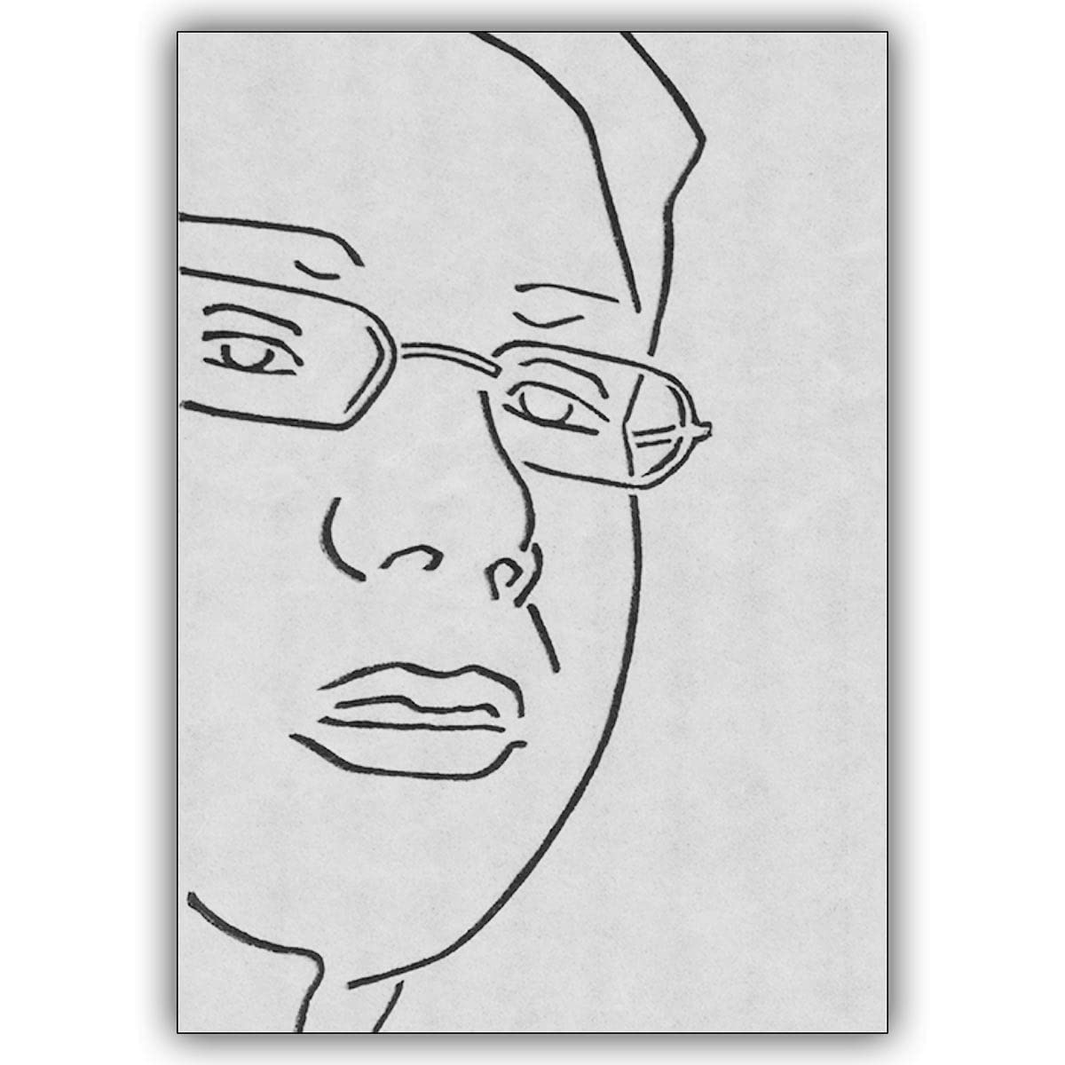 16 Glückwunschkarten (16er Set): Portrait Künstler Karte von Angesicht zu Angesicht • hochwertige 1a Grusskarte mit Umschlag für liebe Grüsse