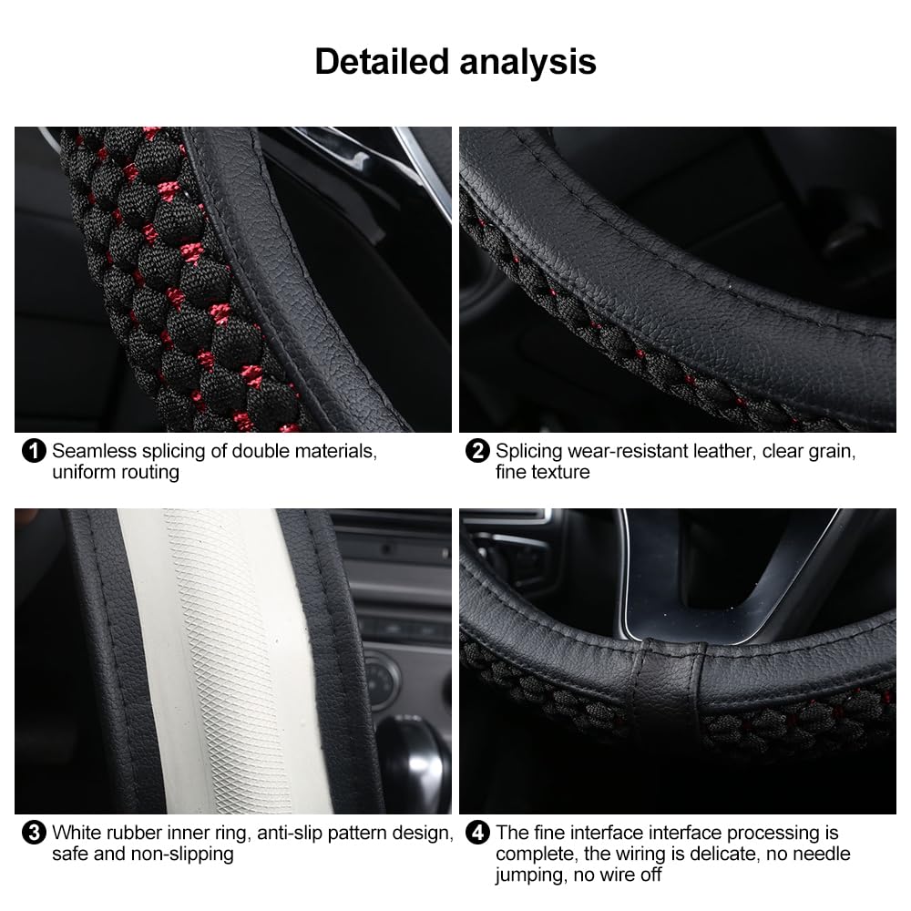 Cubre Volante De Coche De 38 Cm Universal, Funda Transpirable Y