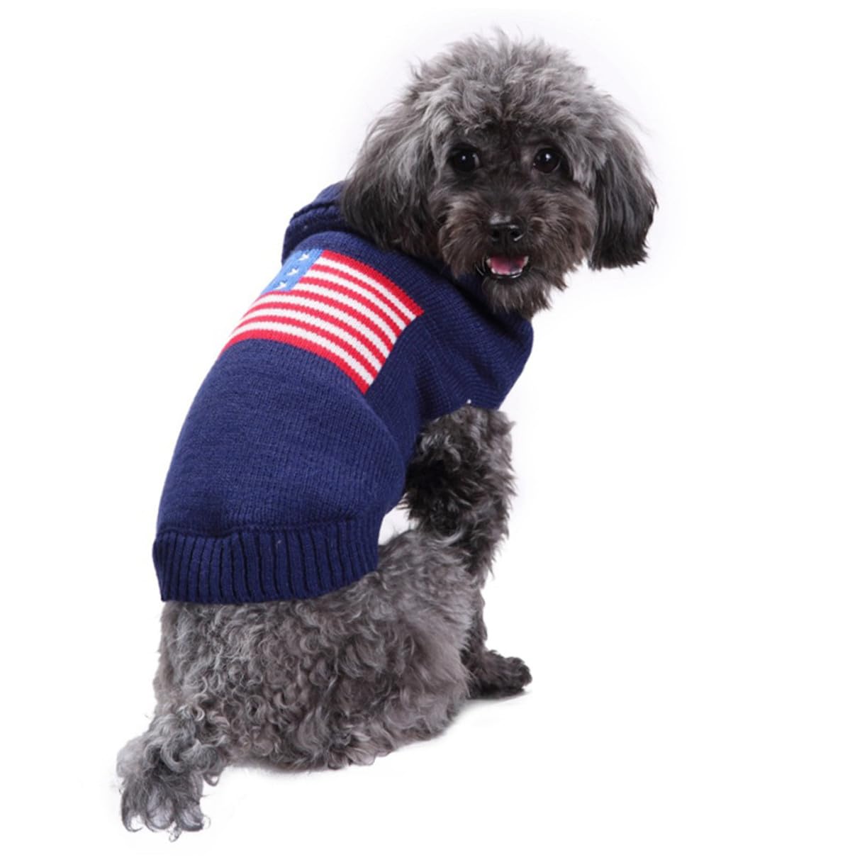 VICASKY 3 Pièces Pull pour Chien XXS Motif Drapeau Américain Vêtement Chiot Chaud et Facile à Porter pour Sorties et