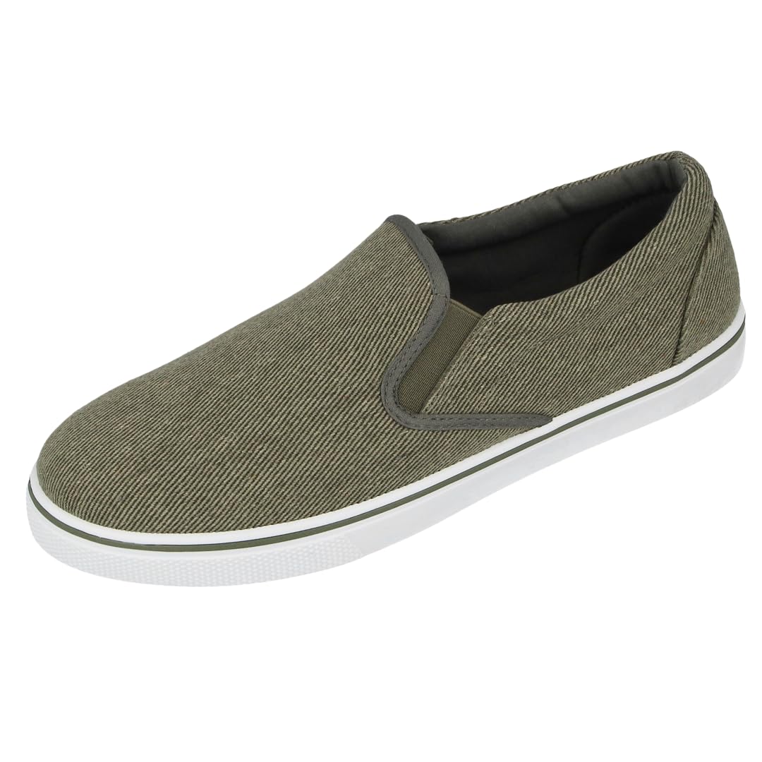 Mens Canvas Mesh Slip On Espadrilles Casual Low Top Plimsoll Trainers Size 7-12