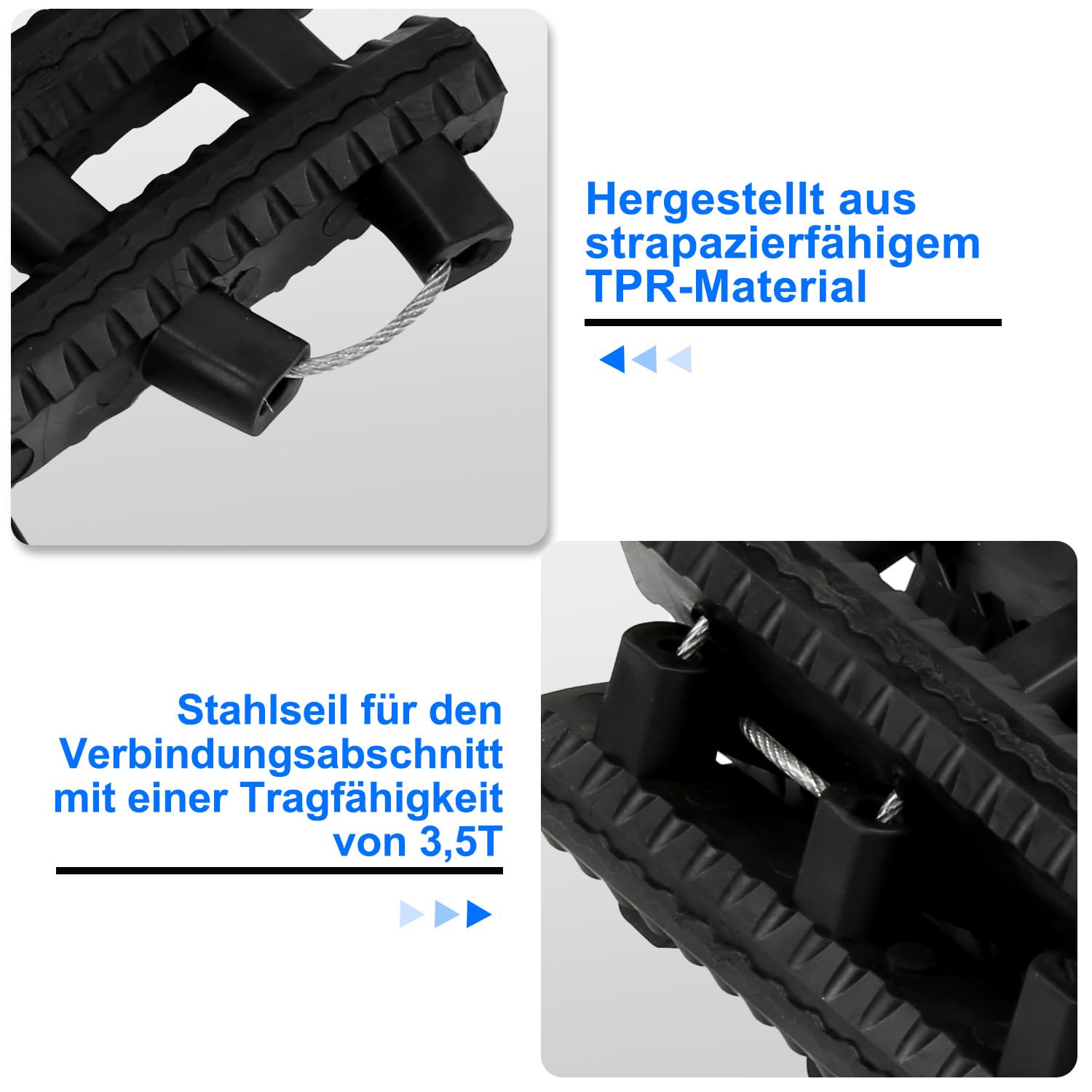 Set di 2 Tappetini Trazione Auto Antiscivolo Sabbia 80 x 21 cm