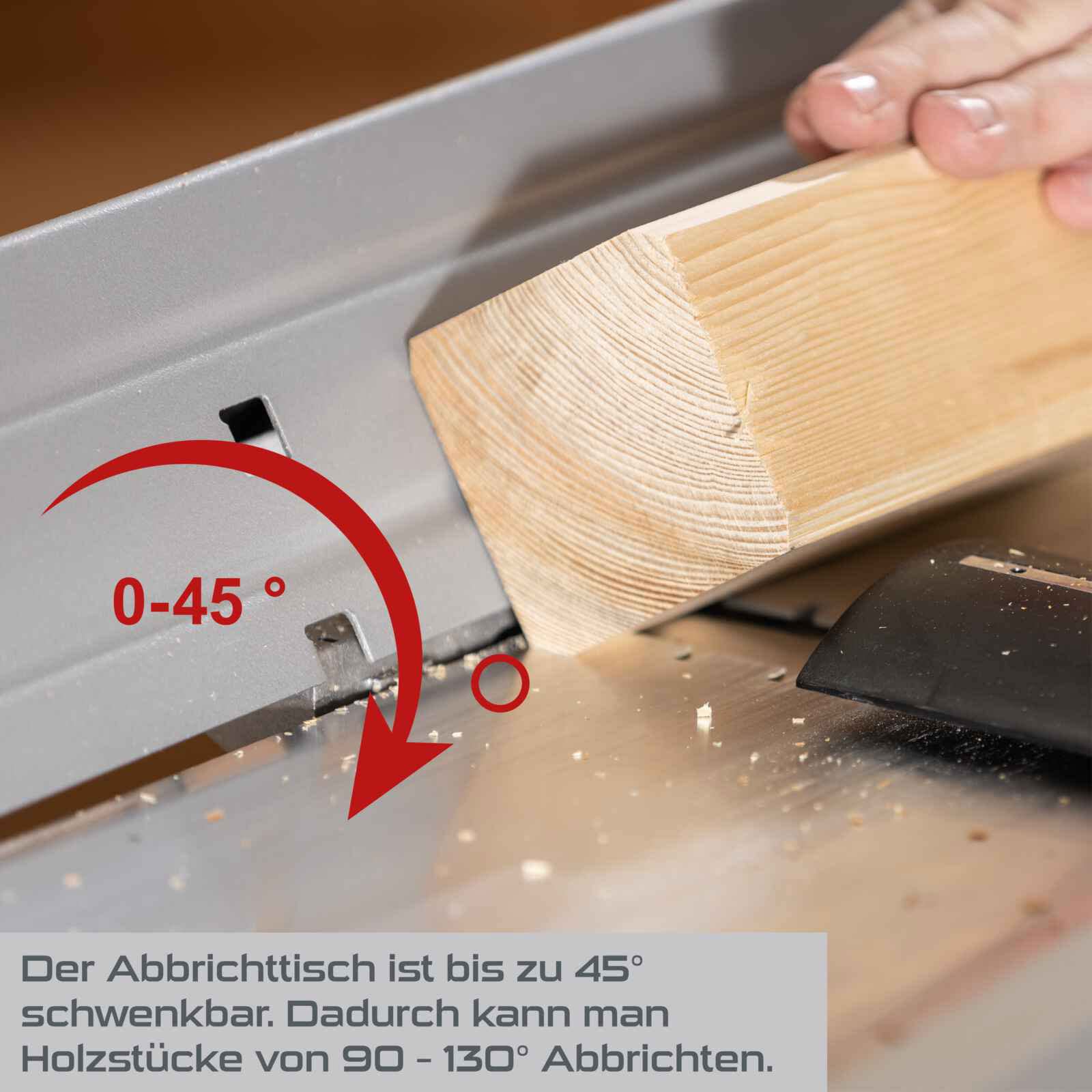 Practixx Abricht- und Dickenhobel PX-ADH-8 Hobelmaschine mit 2 HS Hobelmesser | Durchlasshöhe /-breite 120 & 204 mm | Spanabnahme 2mm | 1250W Leistung | Messerdrehzahl 9000-1 | inkl. Absauganschluss