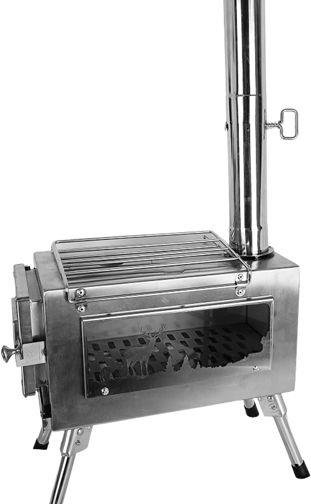 Stove Pipee, Stainless Steel Chimney Furnace Tube, Adjustable Woodstove Chimney Pipees, Large Furnace Pipee, Outdoor Wood Stove Accessories for Camping Tent, Camp Stoves Supplies