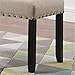 Roundhill Furniture Biony Fabric Dining Bench with Nailhead Trim, Tan