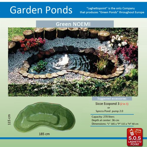 Laghetto Green Noemi - 270 litri (L 185 x P 115 x H 40 cm)