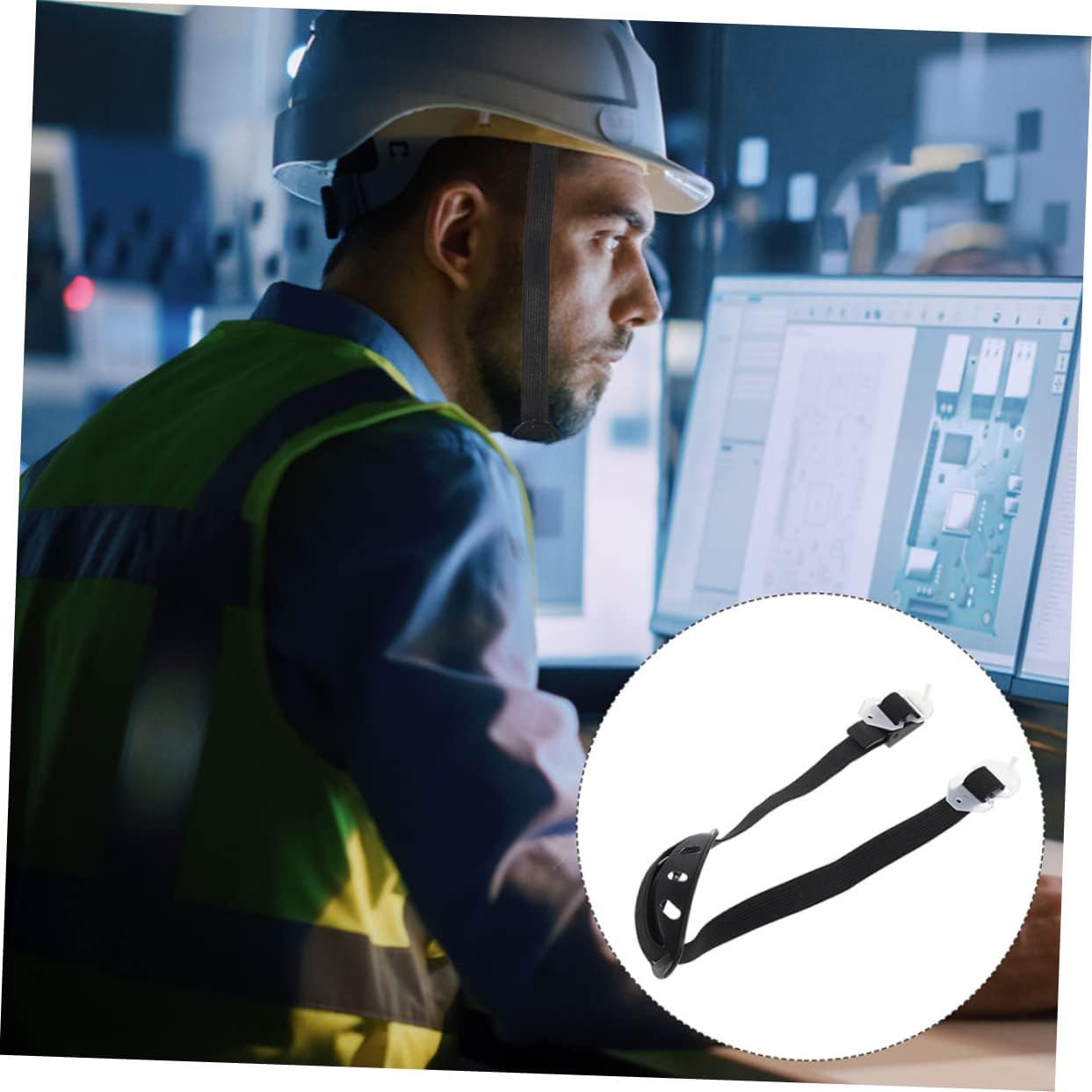 2pcs Hard Hat Chinstrap Jaw Strap for Double Chin Protection Hockey Softball Helmet Wear-resistant Easy to Install