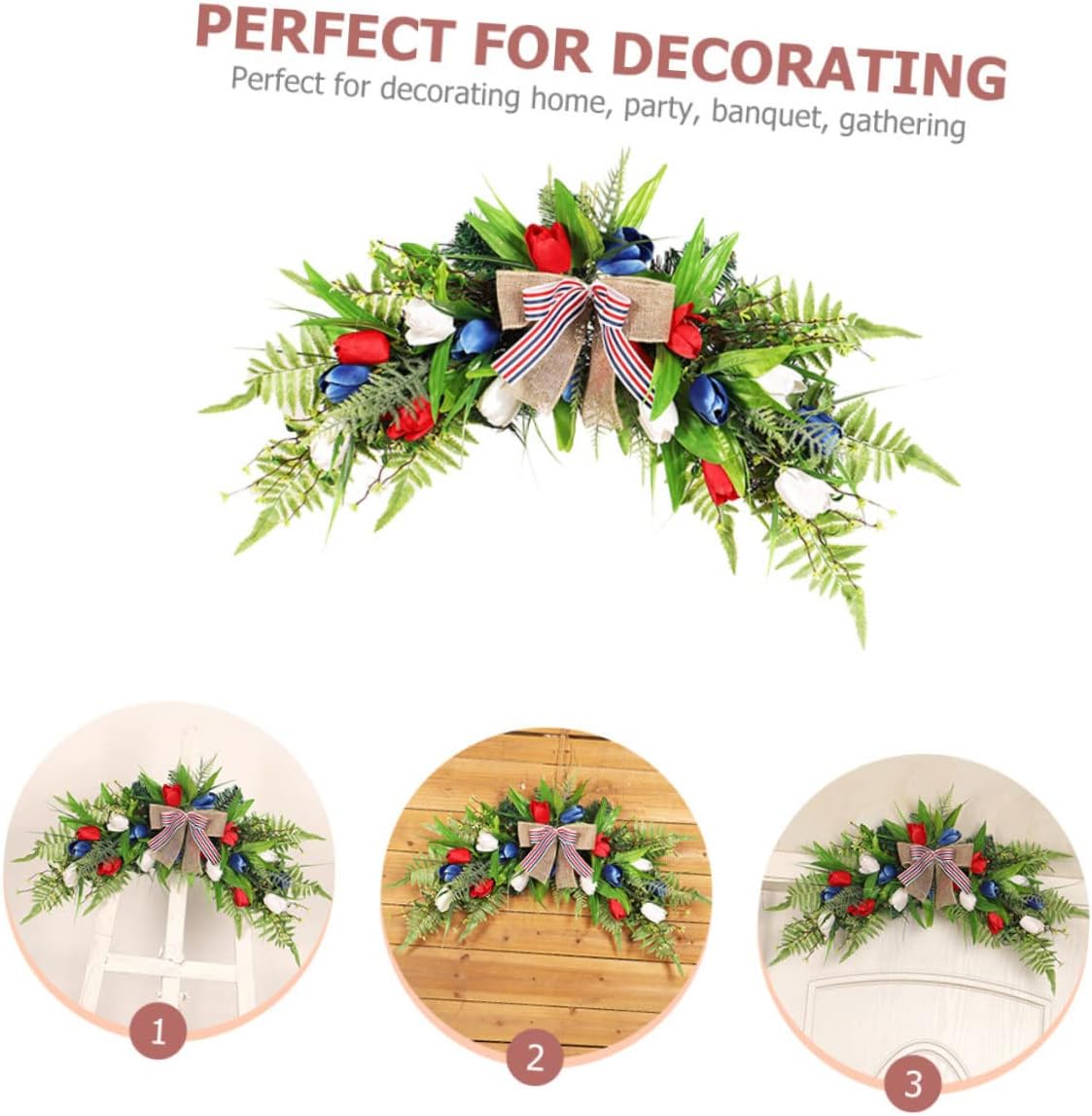 DECHOUS 1piece Romantic Imitation Decor Pendant for Independence Day Artificial Flower Hanging Wall Art for Home Party Wedding and Festive Celebrations