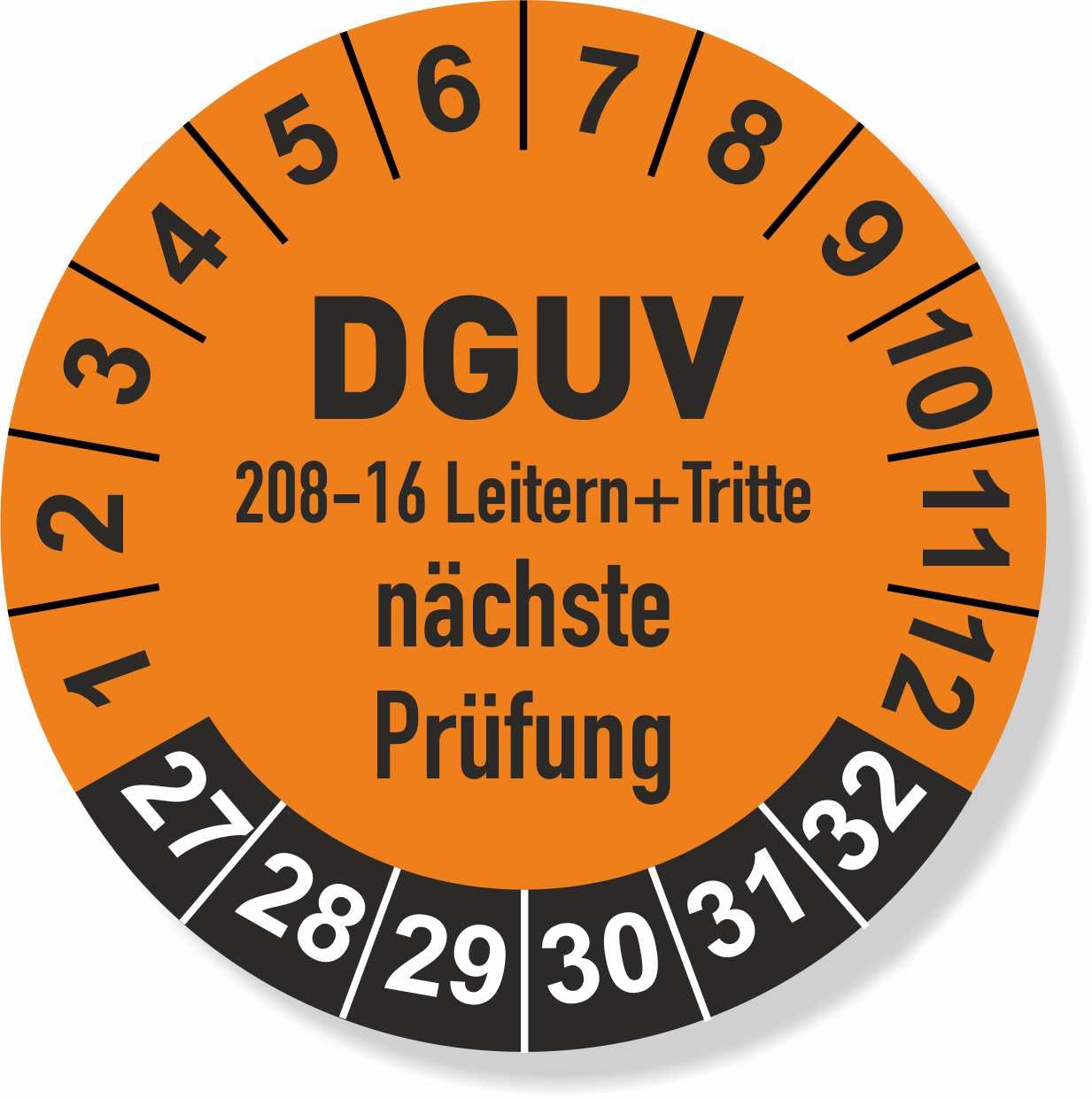 DGUV 208-16 Prüfplaketten 2027 Ø 30 mm: mehrjährig - 250 Stück - aus hochwertiger Haftfolie - Staffelpreise für Businesskunden ab 3, 6, 11 VE