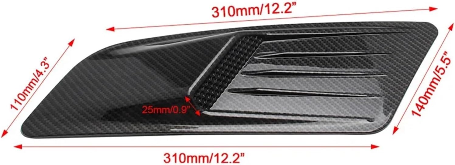 Front Engine Hood Air Flow Intake Scoop Bonnet Fit for Ford Mustang 2015-2020 2 PCS Vent Cover Trim Decoration Only Car Accessories(Black)