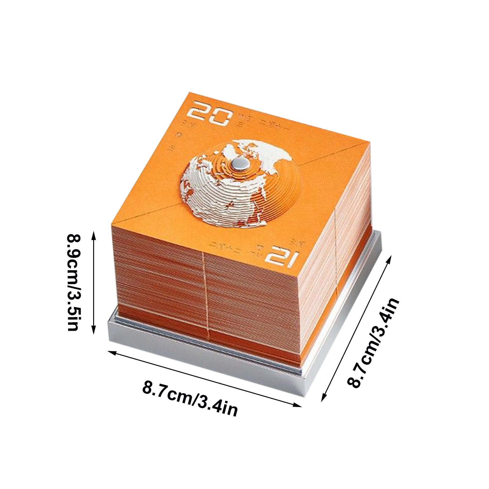 Calendario Da Scrivania 3D 2026 Decorazione Da Tavolo A Forma Di Terra | Calendario Da Scrivania A Fogli Staccabili Per Casa Appartamento Scuola Sale Riunioni Comodino Toeletta Freelancer Insegnan
