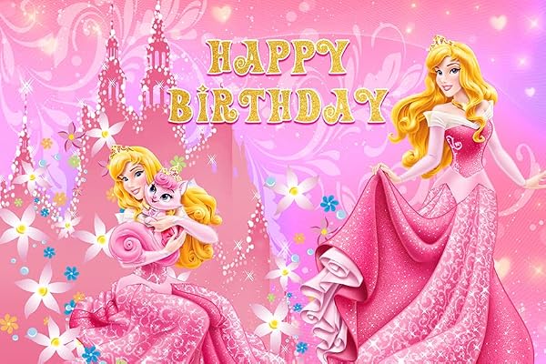Princess Backdrop for Birthday Party Decorations, Princess Background for Baby Shower Party Cake Table Decorations Supplies, Banner, 5x3ft by Basifoto - Image 7