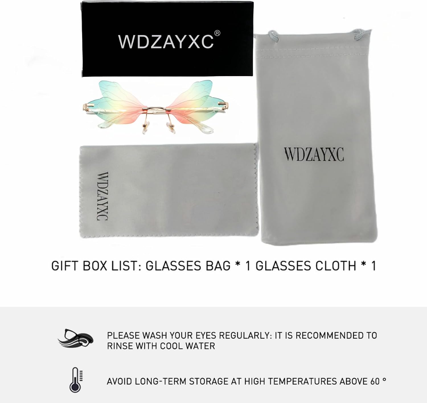 Sunglasses with Dragonfly Wing Butterfly Irregular Glasses for Women Girls