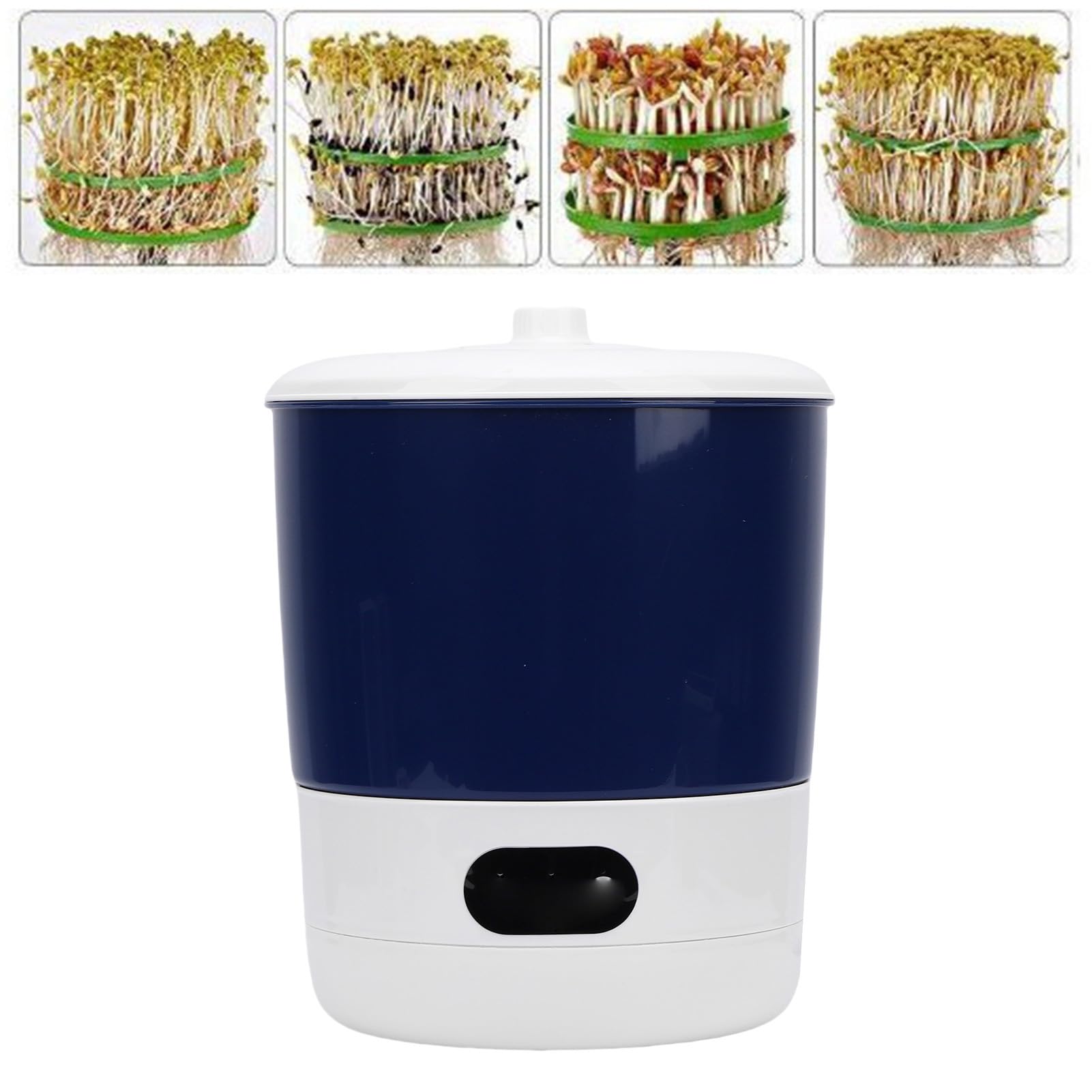 Qcwwy Máquina de Brotes de Frijol, de Pulverización Giratorio de 360 ​​grados Kits de Cultivo de Germinador de Semillas Diseño de Bloque de Luz Fabricante de Brotes Circulación (Normativa europea