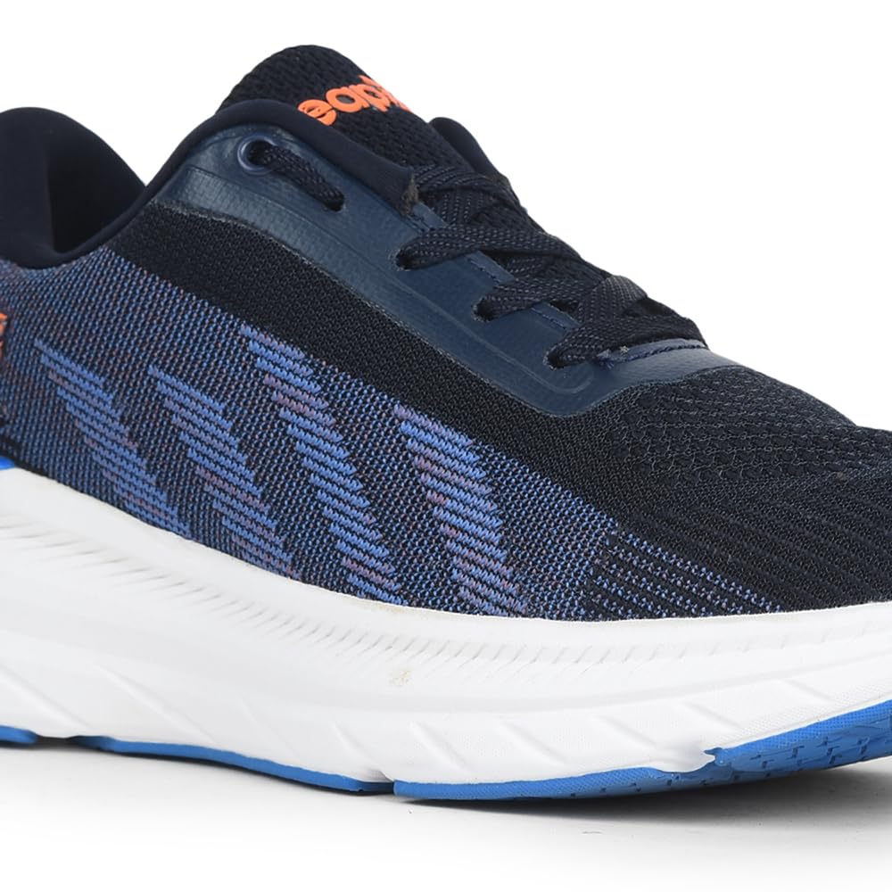 Liberty Leap7x OUTER-02 Sports Lacing Walking Shoes for Kids with EVA Sole|Suitable for Jogging, Gym & Outdoor|Knitted Outsole|Super Foam Insole|Stylish, Durable & Comfortable Footbed (N.Blue-2 UK) 2