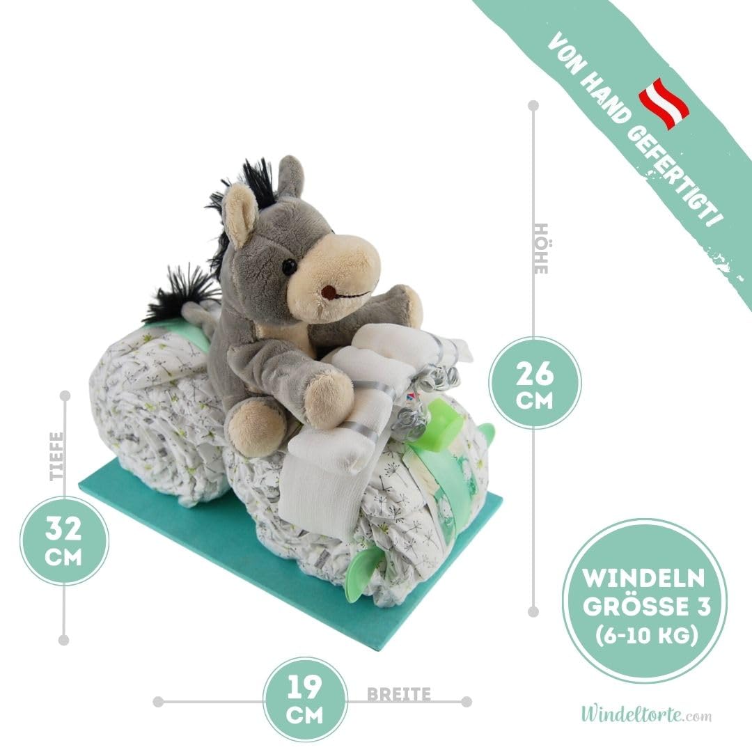 MomsStory - Mini Windeltorte Neutral | Baby-Geschenk Zur Geburt Taufe