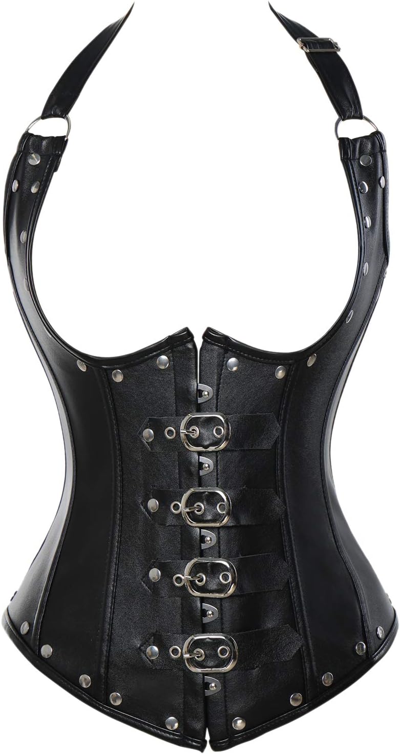 KIWI RATA Women's Steel Boned Vintage Corset Steampunk Gothic Bustier