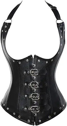 KIWI RATA Women's Steel Boned Vintage Corset - Steampunk Gothic Bustier Waist Cincher Vest